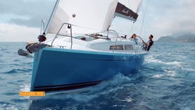 大連高新區圣汐灣帆船游艇碼頭景色